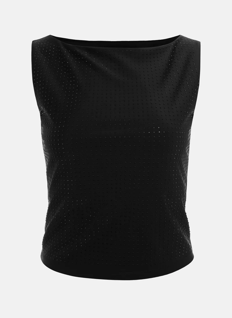 Lichi Fitted rhinestone-embellished top