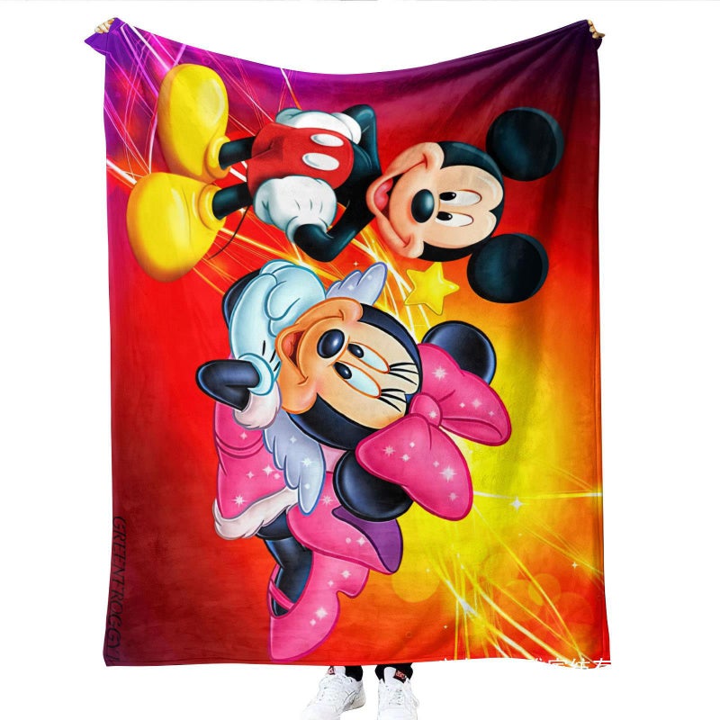 E-Commerce Digital Printing Soft Plush Blanket Mickey Mouse Cartoon Small Throw Blanket Air Conditioning Blanket Sofa Blanket - Image 5