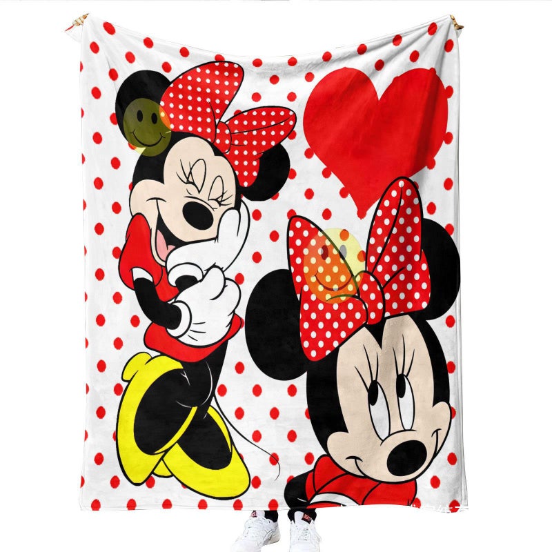 E-Commerce Digital Printing Soft Plush Blanket Mickey Mouse Cartoon Small Throw Blanket Air Conditioning Blanket Sofa Blanket - Image 3