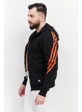 Adidas Men Sportwear Fit Long Sleeve Textured Jacket, Black  - Image 4
