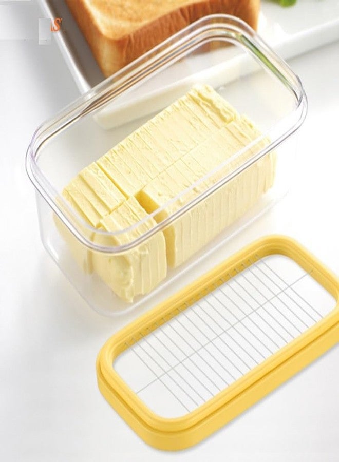 Sevia Plastic Butter Dish with Silicone Lid and Slicer for Easy Cutting and Storage, BPA Free Butter Box for Refrigerate, 2 in 1 Clear Butter Container - Image 1
