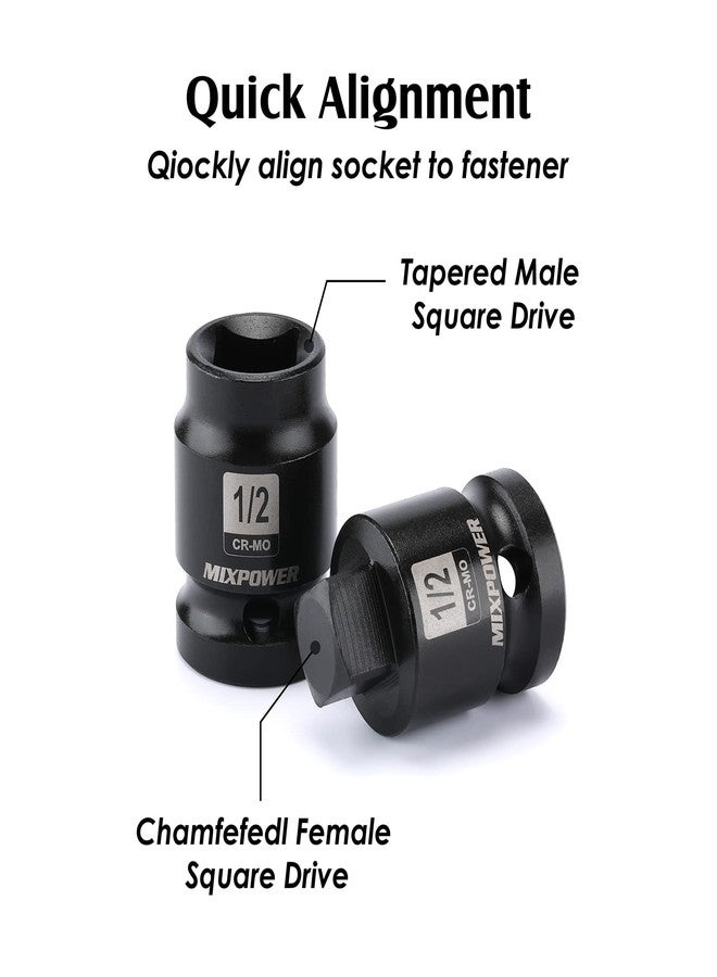 MIXPOWER 8 Pieces 1/2-inch Drive Pipe Plug Socket Set, SAE, CR-MO, Tapered Male Square Drive, Chamfered Female Square Drive - Image 5