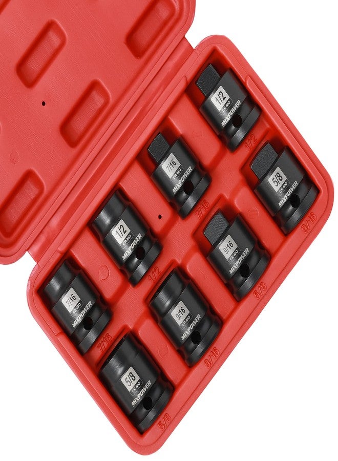 MIXPOWER 8 Pieces 1/2-inch Drive Pipe Plug Socket Set, SAE, CR-MO, Tapered Male Square Drive, Chamfered Female Square Drive - Image 2