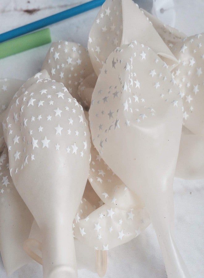 AnnoDeel 50 pcs Clear Star Round Latex Balloons, 12inch Clear Trransparent Balloons for Baby Shower Brithday Wedding Party Balloon decoration - Image 5