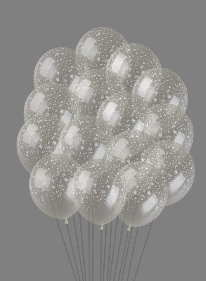 AnnoDeel 50 pcs Clear Star Round Latex Balloons, 12inch Clear Trransparent Balloons for Baby Shower Brithday Wedding Party Balloon decoration - Image 1