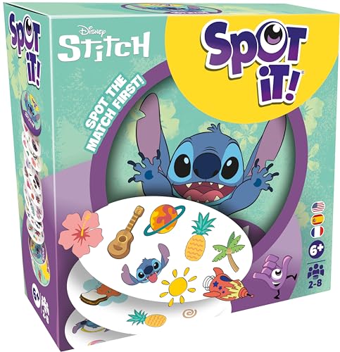 Asmodee Spot It Disney Stitch Quick Observation Card Game Featuring Beloved Characters Fun Matching Game for Kids and Adults Ages 6 28 Players 15 Minute Playtime - Image 1