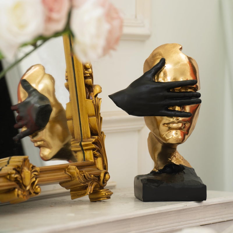 EPTUEGA Thinker Statue-Silence is Gold-Abstract Art Figurine Decor - No Hear No See No Speak Modern Home Resin Sculptures Decorative Objects Decor for Home Office Bookshelf Desktop(12" H) - Image 5