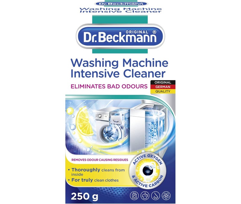Dr. Beckmann Washing Machine Hygiene Cleaner Powder 250g with Activated Carbon | Deep Clean, Odour Remover, Antibacterial Formula for Front & Top Load Washers - Image 1