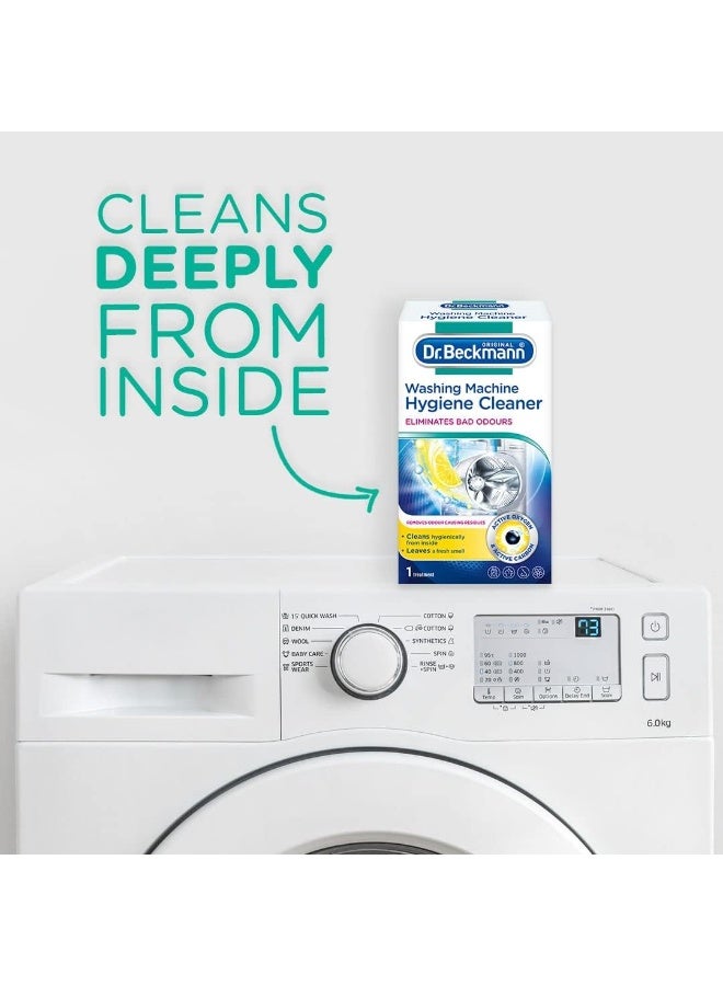 Dr. Beckmann Washing Machine Hygiene Cleaner Powder 250g with Activated Carbon | Deep Clean, Odour Remover, Antibacterial Formula for Front & Top Load Washers - Image 2