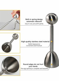 Y&D Egg Cups, Eggs Opener, Elegant Cups & Cracker Set, Set of 2 Holders, SS Spoons, 1 Topper, Vibration Tool Opener For Hard Soft Boiled, Multipurpose Mini Dishes  - Image 5
