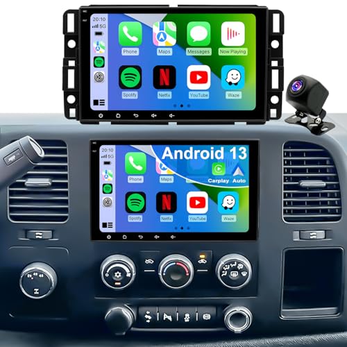 Aitrenlu 5Gwifi Upgrade Car Radio for GMC Sierra Chevy Silverado 1500/2500/3500 2007-2013, Tahoe Yukon 2007-2014, Impala Head Unit 8inch Touch Screen Stereo Apple Carplay Android Auto Bluetooth GPS FM Camera - Image 1