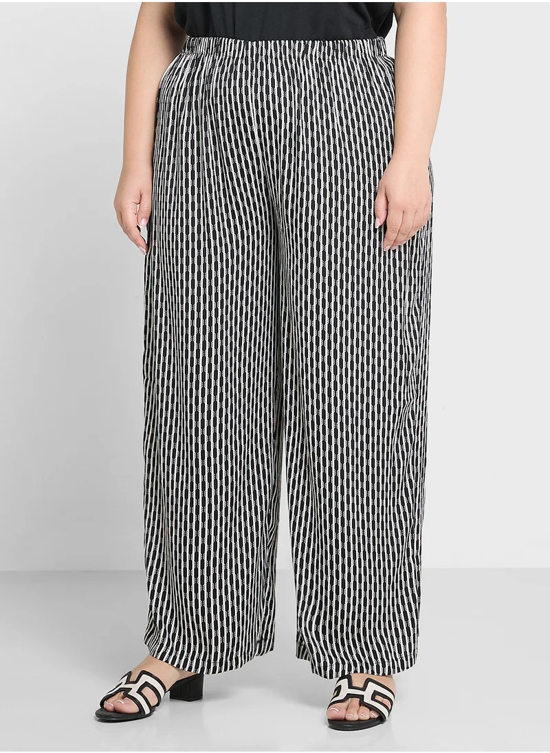 جينجر بلس Elasticised Waist Pin Stripe Pants