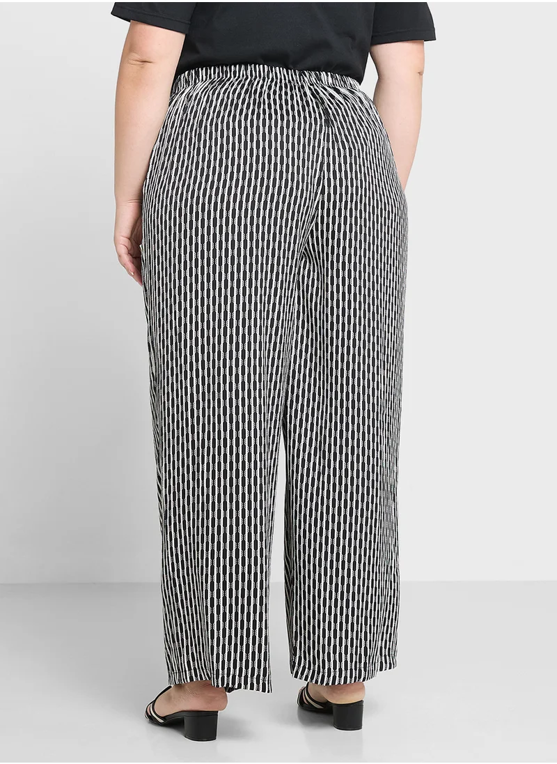 جينجر بلس Elasticised Waist Pin Stripe Pants