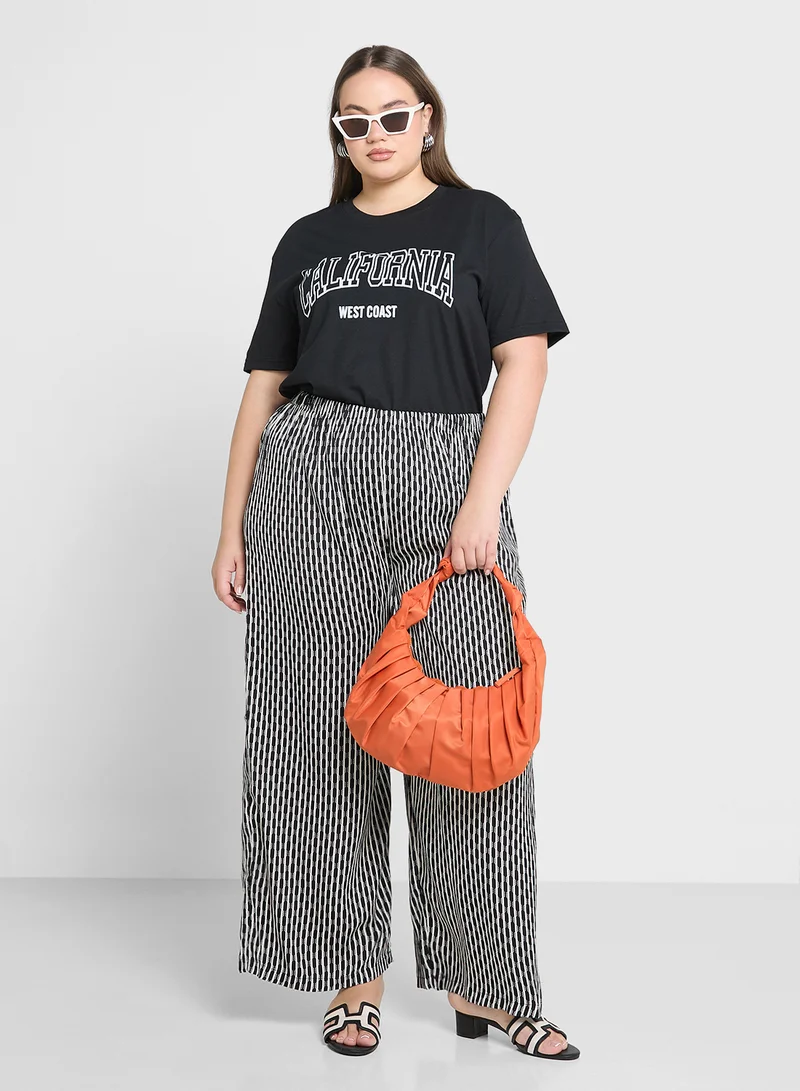 Ginger Plus Elasticised Waist Pin Stripe Pants