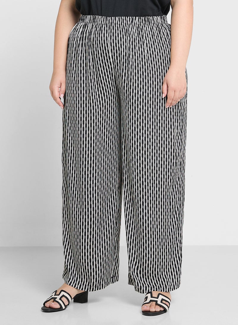Ginger Plus Elasticised Waist Pin Stripe Pants - Image 1