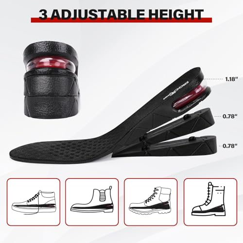 ERGOfoot Height Increase Insoles for Men Women, 3-Layer Adjustable Invisible Shoe Lifts & Height Boosters, Fits Dress Shoes & Casual Footwear - Height Increase Soles & Inserts - Image 2