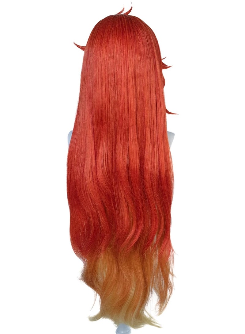 OSIAS Mavuika Wig Long Red to Yellow Gradient Synthetic Heat Resistant Hair - Image 4