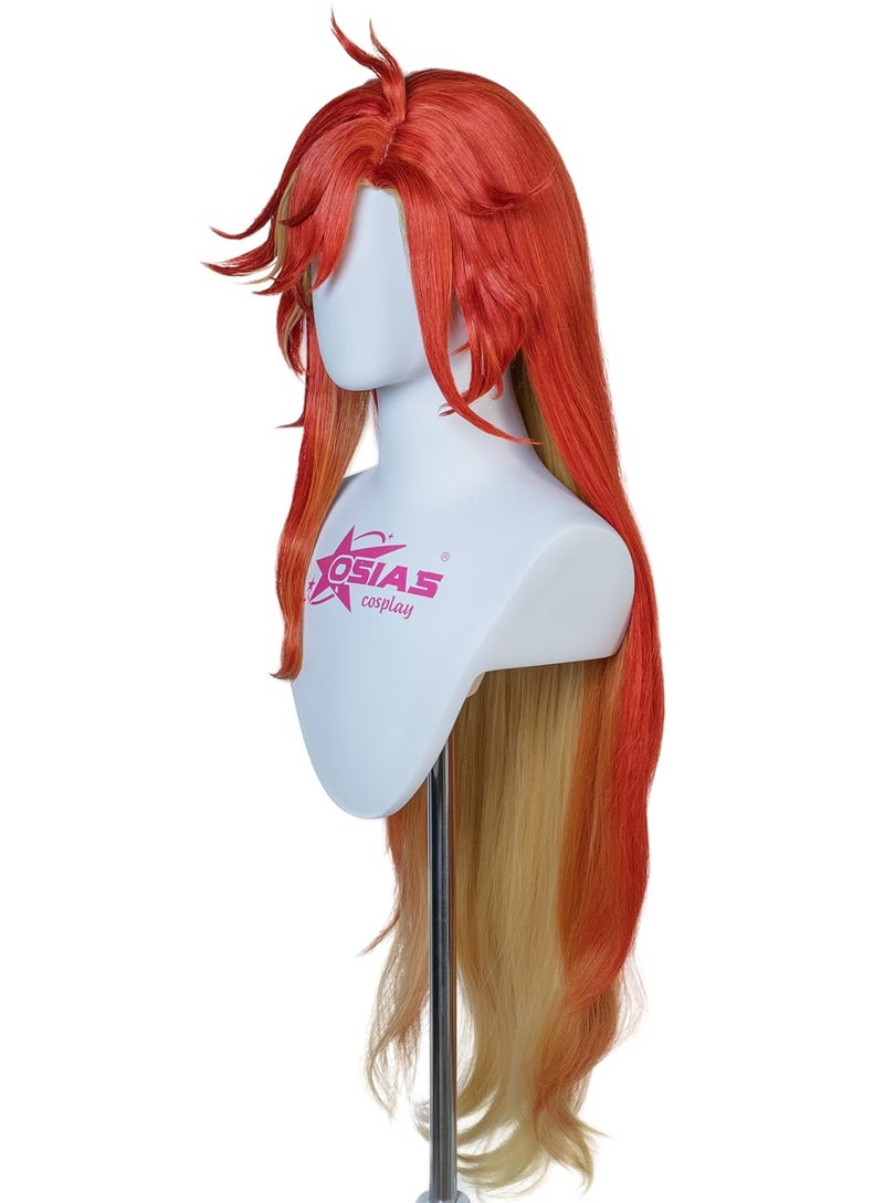 OSIAS Mavuika Wig Long Red to Yellow Gradient Synthetic Heat Resistant Hair - Image 2