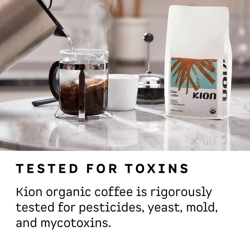 Kion Organic Whole Bean Coffee - Medium Roast, 12 Oz - Rich, Bold, and Smooth, Ethically Sourced and Tested for Toxins - Image 4