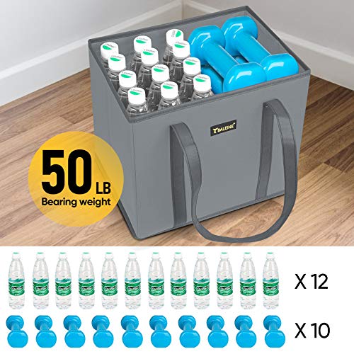 BALEINE 3Pk Reusable Grocery Bags, Foldable Shopping Bags for Groceries with Reinforced Bottom & Handles (Honeysuckle) - Image 3