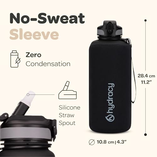 Hydracy 2L Large Water Bottle, Shatterproof, BPA Free Tritan Plastic, Leakproof, Zero Condensation, With Detachable Carry Strap, Spillproof Lid, Convenient Silicon Spout, Ideal for Gym, Yoga - Image 5