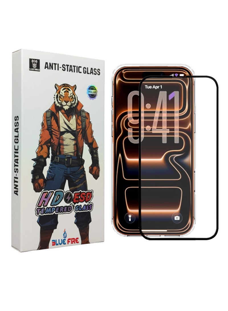 BlueFire iPhone 17 Pro Screen Protector, 9H Military-Grade Shockproof Tempered Glass, 8K Ultra HD Clear, Anti-Fingerprint & Anti-Static, Scratch Resistant, Easy Installation Frame Kit, Bubble-Free - Image 1