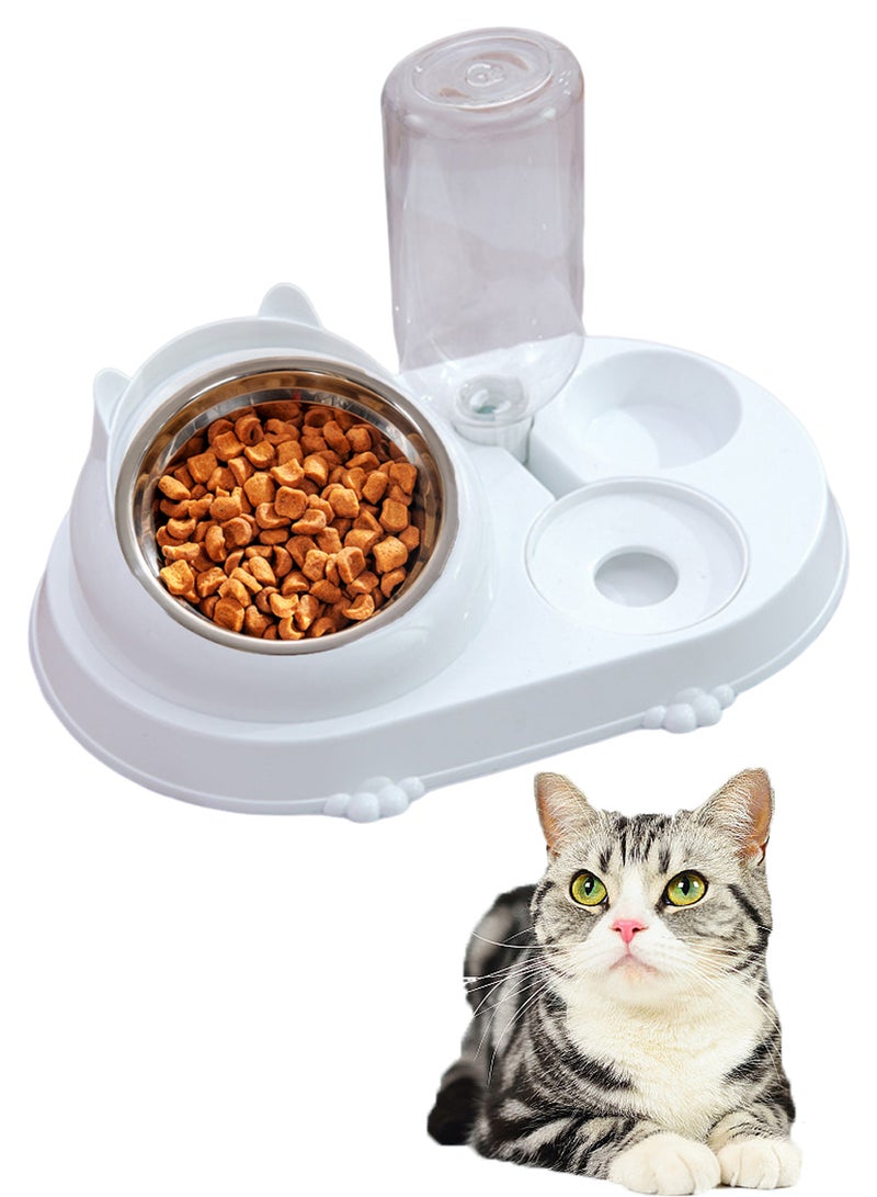 Kidle Dog Cat Bowl Water and Food Bowl Set Automatic Cat Bowl Cat Water Dispenser Automatic Water Dispenser Bottle Double Bowl - Image 1