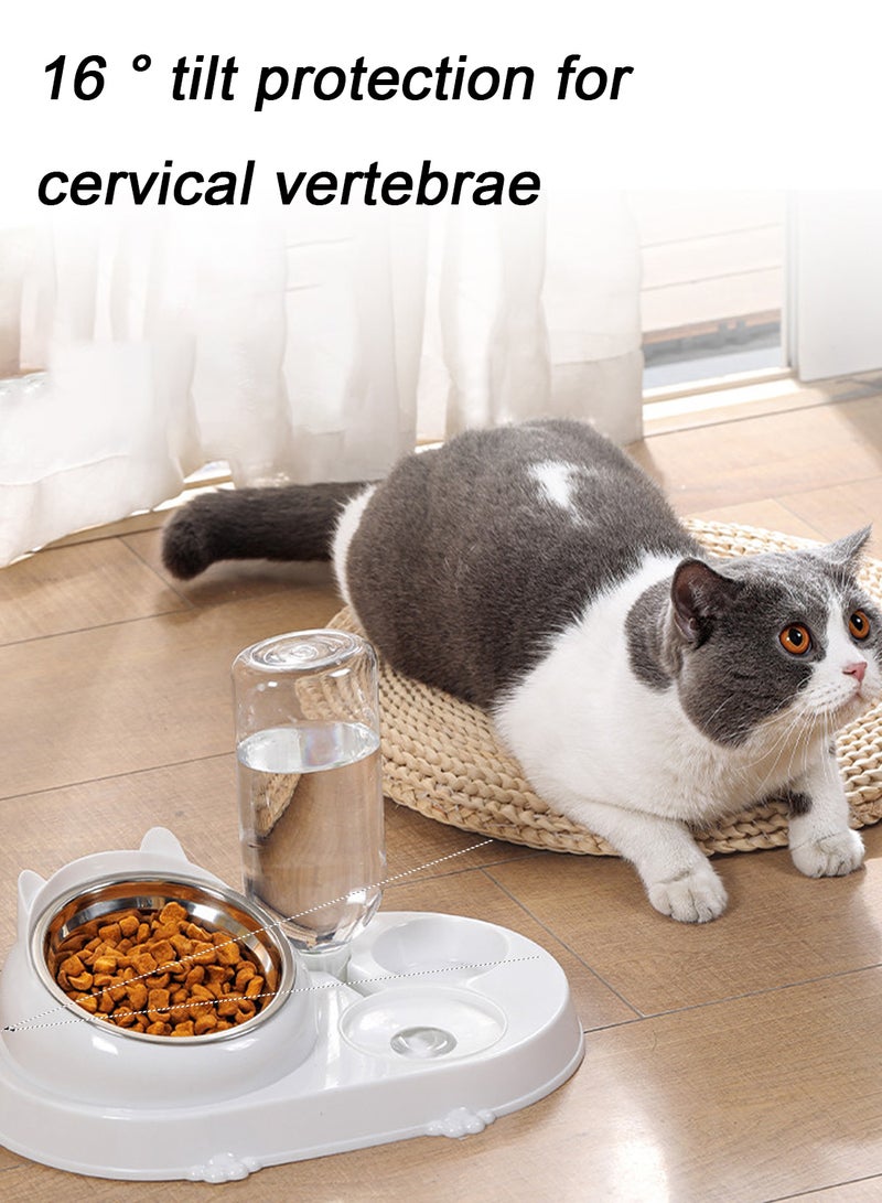 Kidle Dog Cat Bowl Water and Food Bowl Set Automatic Cat Bowl Cat Water Dispenser Automatic Water Dispenser Bottle Double Bowl - Image 4