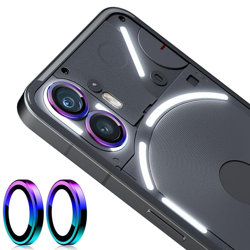 Zeking 2 Set for Nothing Phone 2 Camera Lens Protector ScratchResistant HD Clarity UltraThin 9H Tempered Glass with Aluminum Edging Individual Metal Lens Cover Color - Image 2
