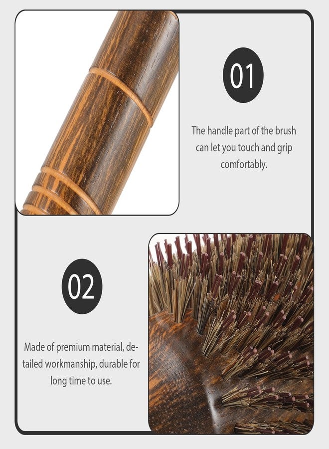 Beaupretty Hair Blow Drying Brush Roll Hair Brush Roll Pig Bristle Curling Comb Miss Bristle Hair Inside Buckle Handle Curly Hair Styling Brush Blow-dry Brush - Image 3