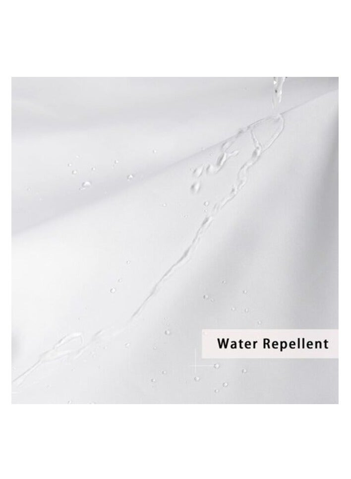 Extra Long White Shower Curtain, Bath Curtain with Mesh Window, Weighted Bottom Hem, 180 x 200 cm - Image 3
