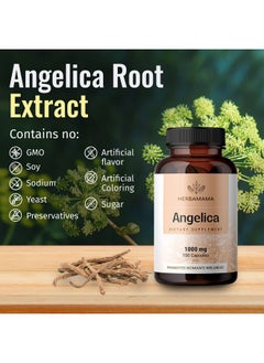 HERBAMAMA Angelica Root Capsules Organic Dong Quai Root Capsules Angelica Root Powder Vegan Supplemen Dong Quai Herb Pills 1000Mg 100 Caps  - Image 5