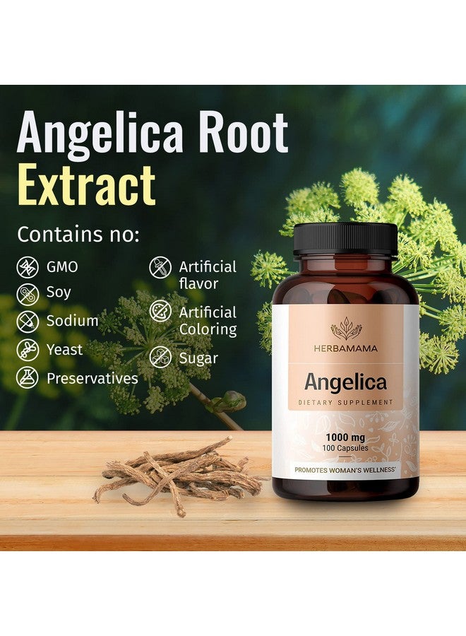 Angelica Root Capsules Organic Dong Quai Root Capsules Angelica Root Powder Vegan Supplemen Dong Quai Herb Pills 1000Mg 100 Caps