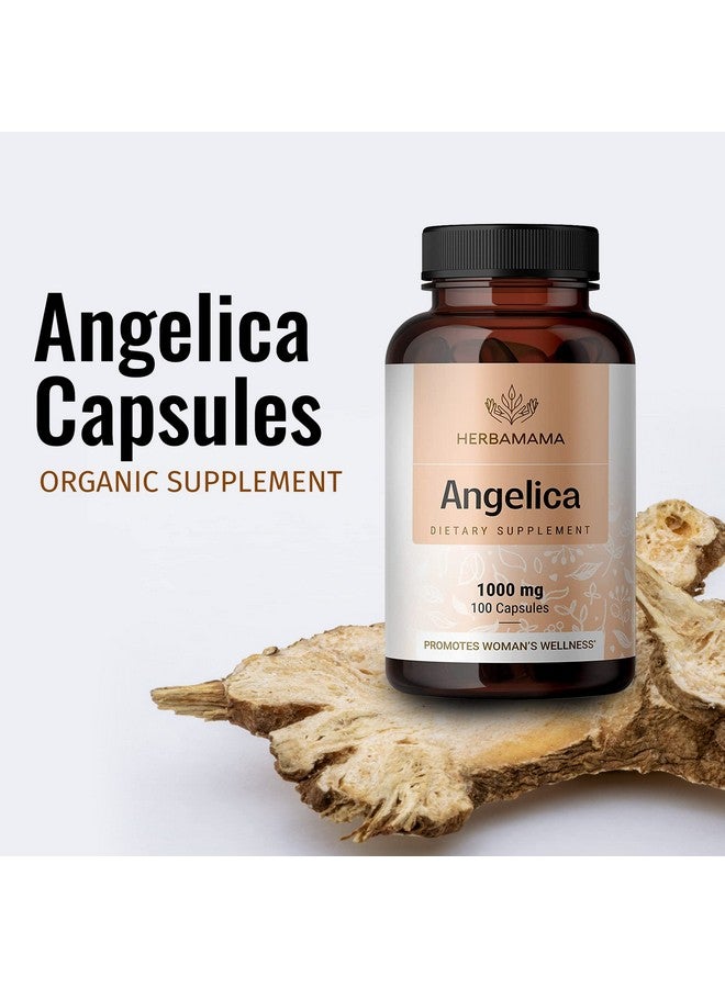 Angelica Root Capsules Organic Dong Quai Root Capsules Angelica Root Powder Vegan Supplemen Dong Quai Herb Pills 1000Mg 100 Caps