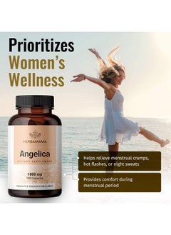 HERBAMAMA Angelica Root Capsules Organic Dong Quai Root Capsules Angelica Root Powder Vegan Supplemen Dong Quai Herb Pills 1000Mg 100 Caps  - Image 4