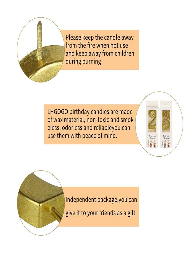 LHGOGO Gold 21st &12th Birthday Number Candles for Cake, Number 21 12 1 2 Glitter Candle Party Anniversary Cakes Decoration for Kids Women or Men - Image 3