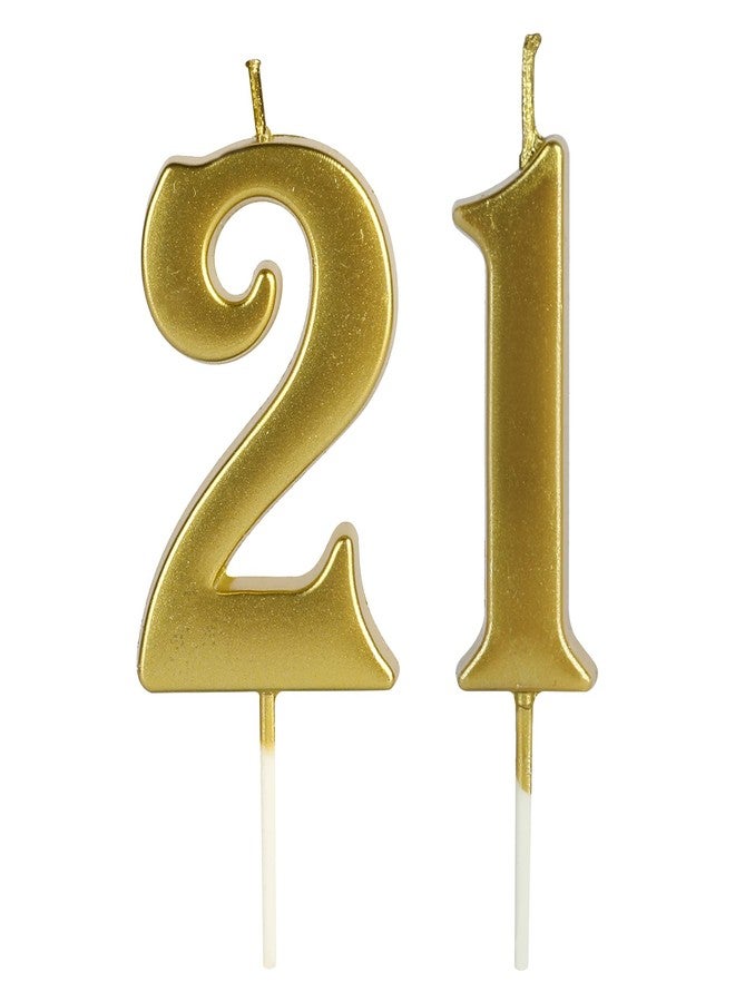 LHGOGO Gold 21st &12th Birthday Number Candles for Cake, Number 21 12 1 2 Glitter Candle Party Anniversary Cakes Decoration for Kids Women or Men - Image 1