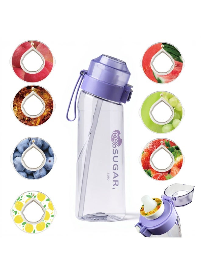 ألفا فت زجاجة ماء Alpha Fit سعة 650 مل (22 أونصة) مع 7 كبسولات عطرية – مادة Tritan خالية من BPA، مانعة للتسرب مع حزام، متوافقة مع كبسولات Air Up للأطفال والمراهقين - Image 1