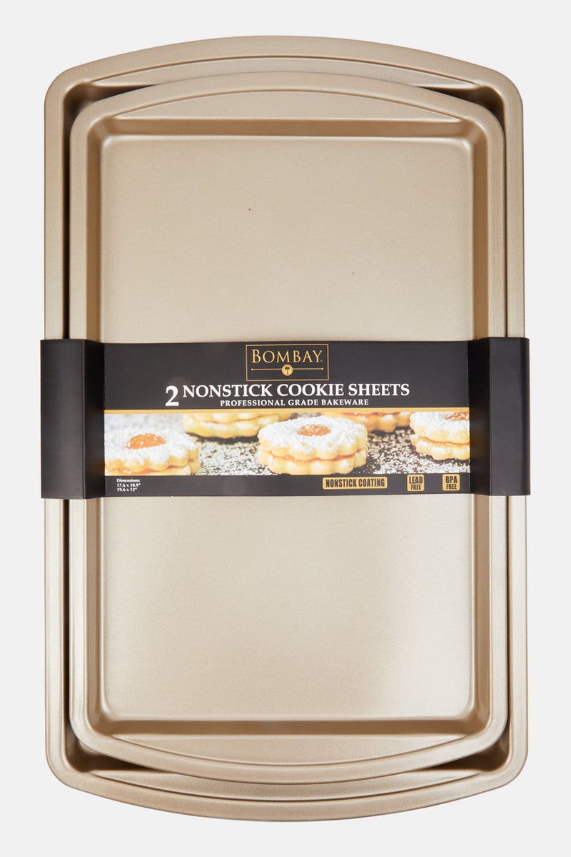 Bombay Set Of 2 Nonstick Cookie Sheet 46 L X 4 H X 25 W cm, Tan - Image 1