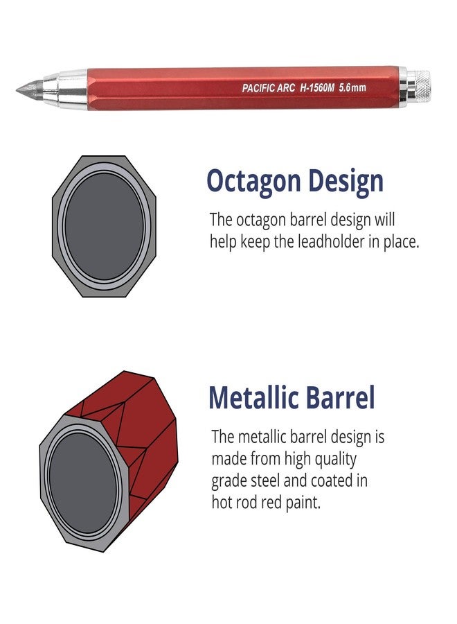 Pacific Arc Premium Red Technical Stainless Steel 5.6mm Clutch Lead Holder - Image 5