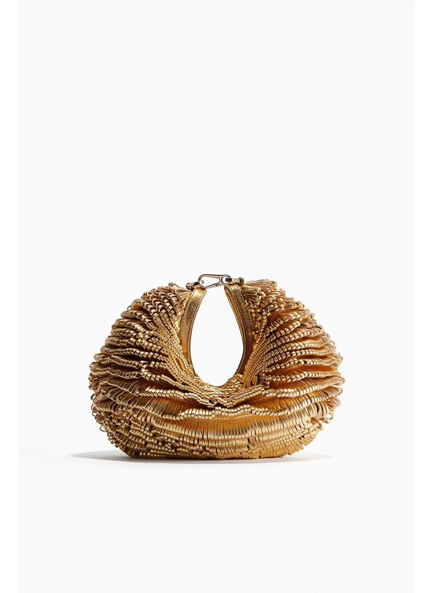 اتش اند ام Textured-Look Crossbody Leather Bag
