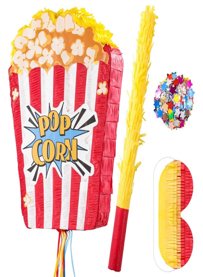 VinTS Popcorn Piñata Kids Piñata with Blindfold and Stick for Birthday Party School Activities Game - Image 1