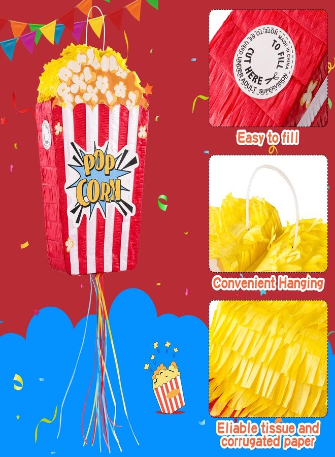 VinTS Popcorn Piñata Kids Piñata with Blindfold and Stick for Birthday Party School Activities Game - Image 3