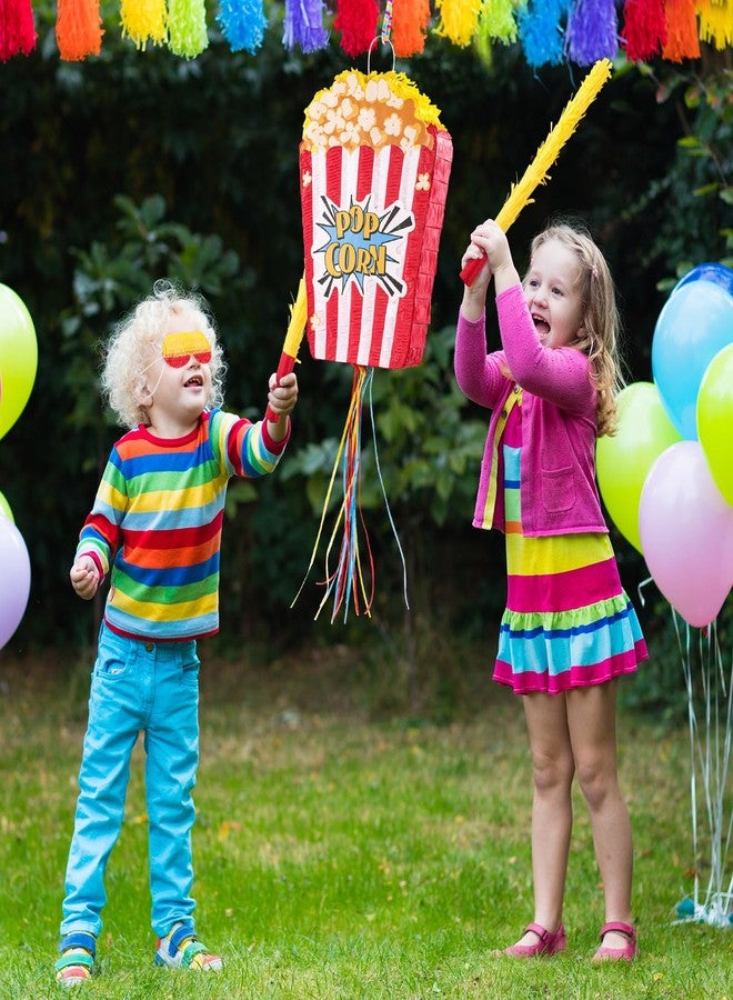 VinTS Popcorn Piñata Kids Piñata with Blindfold and Stick for Birthday Party School Activities Game - Image 5