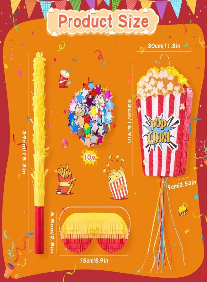VinTS Popcorn Piñata Kids Piñata with Blindfold and Stick for Birthday Party School Activities Game - Image 2
