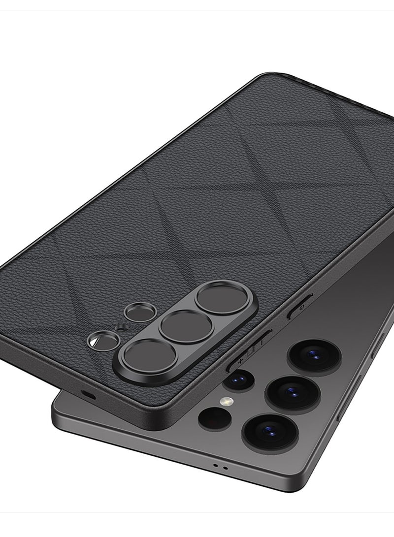 Adando Compatible Samsung Galaxy S26 Ultra PU Leather Case, Luxury Leather with Silicone TPU Protective Back Cover Case for Galaxy S26 Ultra (Titanium Black) - Image 2