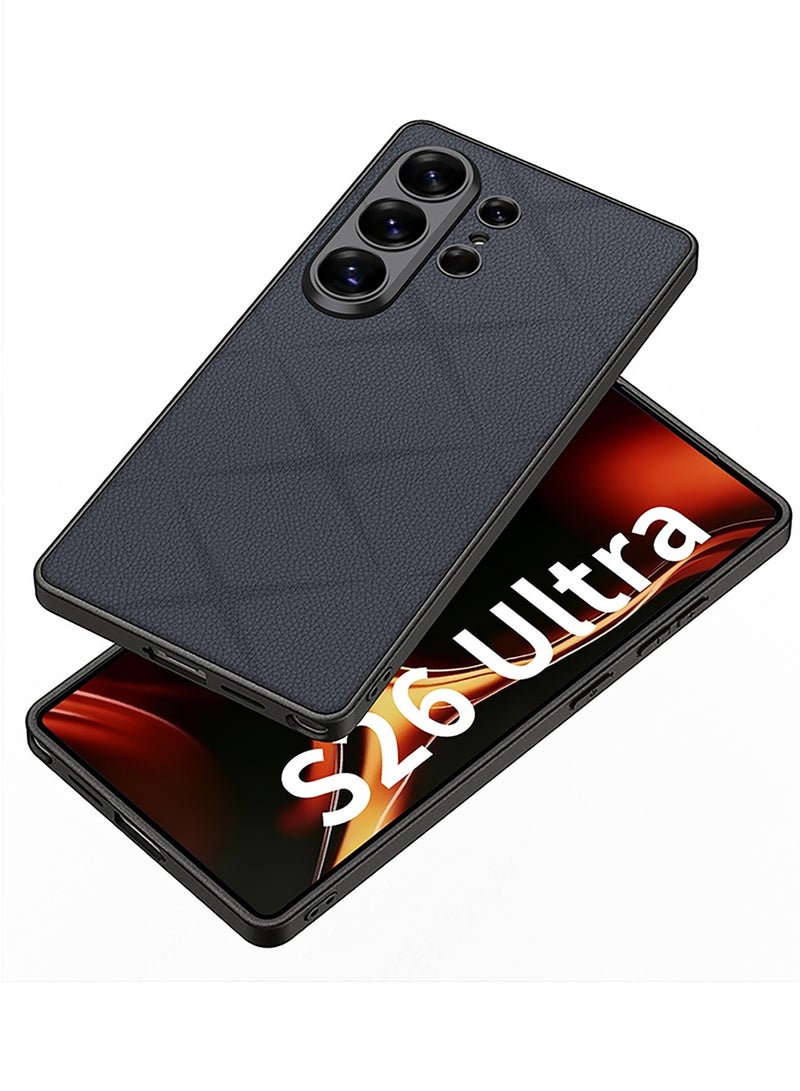Adando Compatible Samsung Galaxy S26 Ultra PU Leather Case, Luxury Leather with Silicone TPU Protective Back Cover Case for Galaxy S26 Ultra (Titanium Black) - Image 3