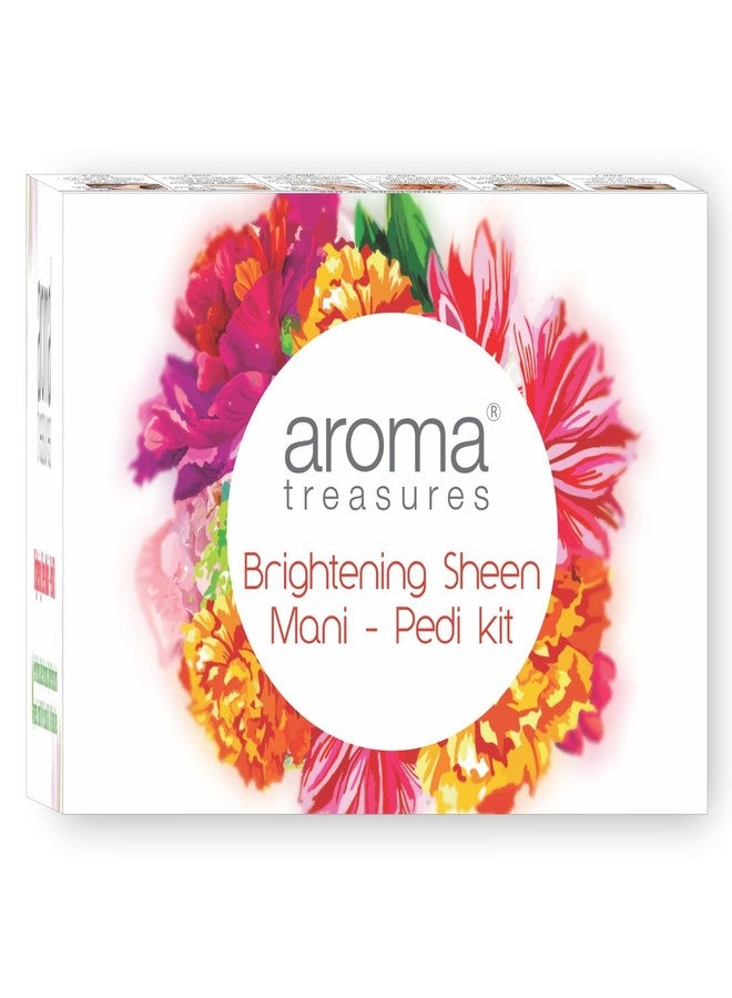 Aroma Treasures Brightening Sheen Mani-Pedi Kit |Arbutin, Lavender, Orange & Lemongrass for Skin Brightening & Tan Removal | 6-Step Manicure Pedicure Kit with Bath Salt, Scrub, Butter & Wrap - Image 1