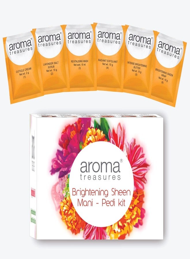 Aroma Treasures Brightening Sheen Mani-Pedi Kit |Arbutin, Lavender, Orange & Lemongrass for Skin Brightening & Tan Removal | 6-Step Manicure Pedicure Kit with Bath Salt, Scrub, Butter & Wrap - Image 2