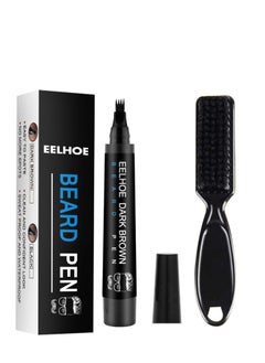 EELHOE Beard Pencil Filler For Men, Natural Beard Pen, Waterproof & Long Lasting Natural Makeup Beard Pen For Moustache & Eyebrows(BLACK)  - Image 1